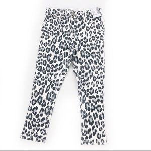 NWT Children's Place Girls Black White Glitter Cheetah Jeggings 3T